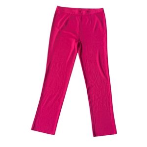Misook Mylana Knit Pant Large Pink Slim Leg Pull On Travel Wrinkle Resistant